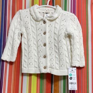 OshKosh B'gosh Cream Cable Knit Baby Cardigan